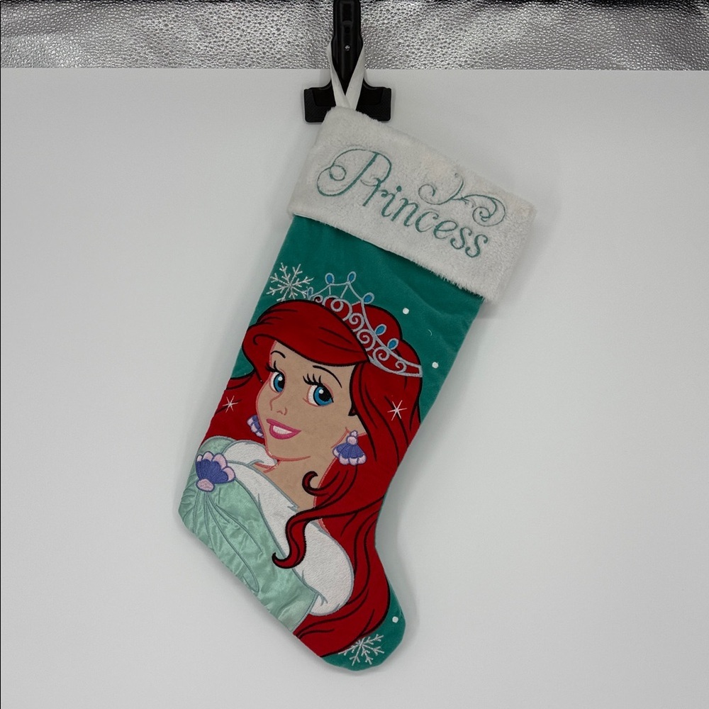 Disney Little Mermaid Ariel Princess Christmas Stocking Teal Holiday Decor